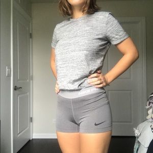 Nike grey spandex compression training shorts